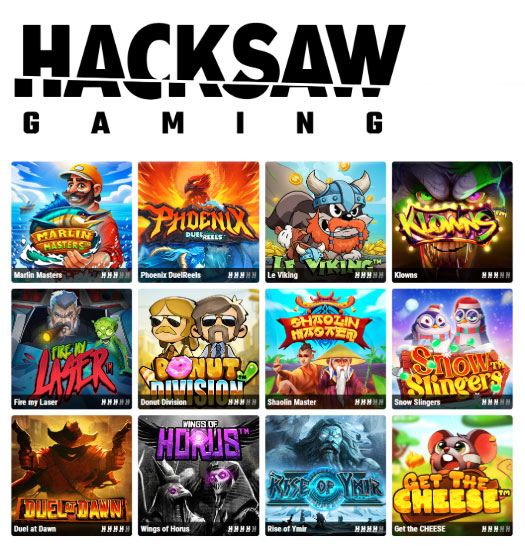 Азартные онлайн-игры для интернет-казино провайдера Hacksaw Gaming Hacksaw Gaming - создатель слотов и игровых автоматов для онлайн казино.